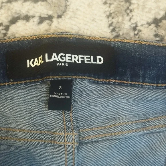 Karl Lagerfeld Paris Contrast Logo Taping Jeans - Picture 3 of 7